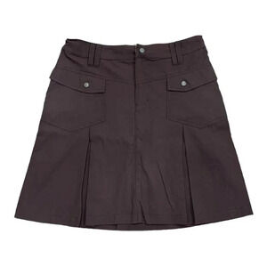 Athleta Brown Pleated Aline Cargo Skirt 8